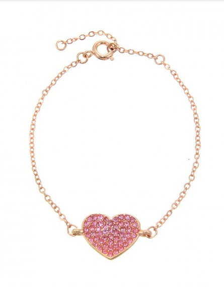 Rose Gold & Pink Delicate Heart Bracelet